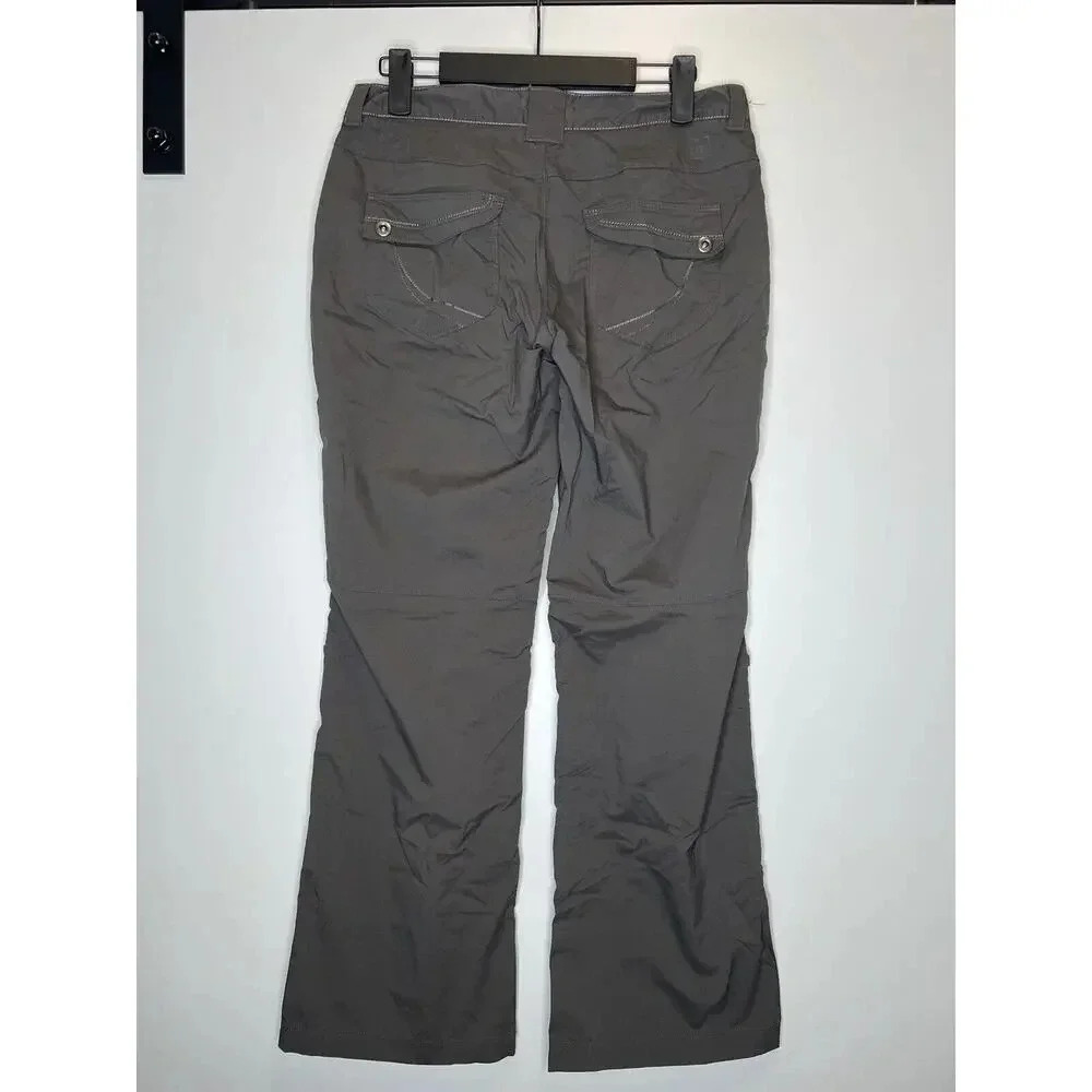 Rei Womens Gray Straight Leg Hiking Pants Size 6 Petite Outdoor Roll Up Cargo - Picture 3 of 6
